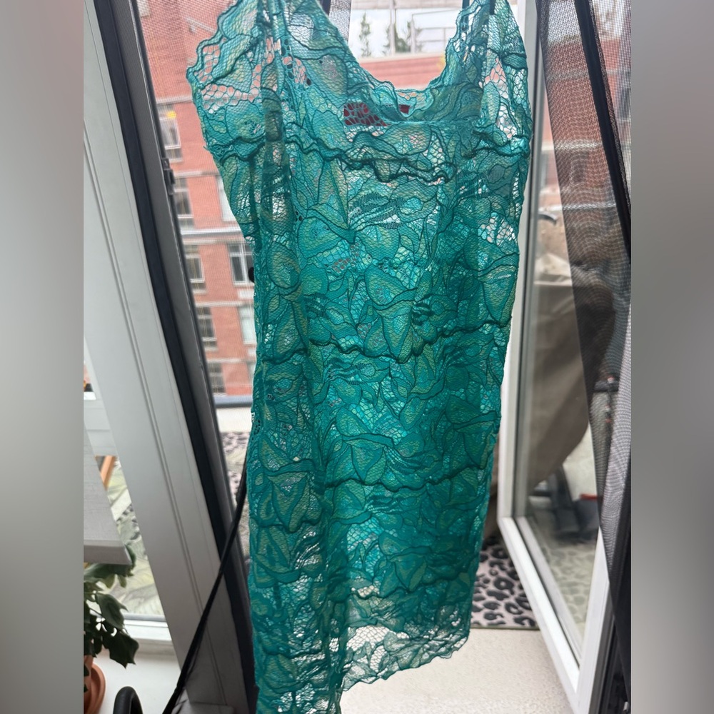 Natori Teal Lace Chemise
